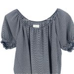 Madewell Texture & Thread Peasant Shirt in Stripe Short Fitted Sleeve Top Photo 4