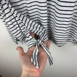 Joie 100% Linen Striped Tie Cuff Top Medium Coastal Nautical Lightweight Resort Photo 1