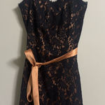 Dessy Collection Black Lace Cocktail Dress Size 10 Formal Dance Party Prom Hoco Photo 0