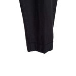 Rachel Zoe Black Linen Ankle Cargo Taper Cuff Pants Size 2 Zipper Stretch Photo 2
