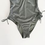 Xhilaration [] Green Metallic Sparkle Side Cinch One Piece Swimsuit Summer Sz XL Photo 5