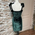 HOUSE of Harlow 1960 x REVOLVE Velvet mini dress with shoulders ties Green Sz L Size L Photo 3