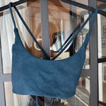 CSB Serenity Lexi Crop top tank sports bra navy criss cross strappy back Blue Size XS Photo 0