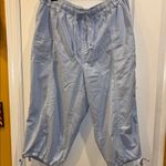 Karen Scott ..LIGHT BLUE CAPRI PANTS 2 POCKETS ON SIDE DRAW STRING WAIST LARGE Photo 0