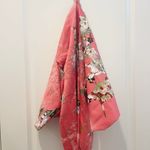 Japanese Kimono Robe Women’s Size 4.5 Pink Smoking Jacket Cherry Blossoms Photo 8