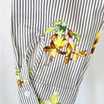 Lumière Floral Striped One Shoulder Long Sleeve Shirt Grey Multi Size S White Photo 9