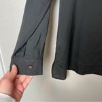 Marc New York Black Blouse w/Pleather Shoulder Patches Size M Photo 3