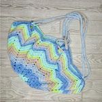 Slouch draw trying style hand made bag / blanket combination unique purse blanke Blue Photo 0