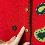 Vintage Marisa Christina Women’s Wool Sweater Vest Red Paisley XL Photo 6