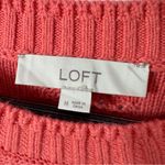 Loft  Bobble Pointelle Crewneck Sweater Coral Orange Medium Photo 9