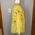 Who What Wear Who What Wear ruffle balloon long sleeve bright green white blouse size L NEW Photo 3