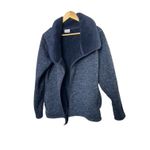 Columbia  Open Drape Sweater Navy Blue Sherpa Lined Thick & Warm Size Small Photo 6