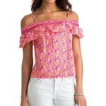 Summer Pink Ruffle spaghetti Strap Top Medium Photo 0