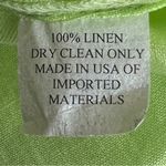 Caroline Rose Linen Light Lime Green 1X Button Front 3/4 Sleeves Shirt w/Collar Photo 12