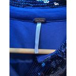 Free People NWT Sophie Sequin Mini Dress Navy Blue Longsleeve Button Up Dress S Photo 8