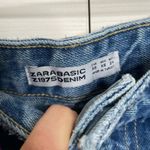 ZARA Womens Denim Floral Embroidered Mini Skirt Size XS Photo 2