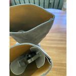 See by Chloe Gray Leather Boots Horsebit Silver Boho Chic Square Toe Heeled 40 Size 9 Photo 8