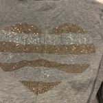 Victoria's Secret  Gray Quarter Zip Pullover Top‎ Rhinestone Heart Back Sz Small Photo 6