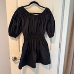 ALC Frank A.L.C. Maya Black Mini Dress Cotton Off Shoulder | Size 2 Photo 6