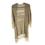Womens Crochet Fringe Bohemian Cardigan Duster Open Front Beige L? Tan Size L Photo 1