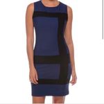 Anatomie Retro Colorblock Fleece Lined Sleeveless Sheath‎ Dress Blue Black XS Photo 1