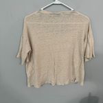 Tahari  100% Linen Slightly Cropped Top Women's Size Medium Short Sleeves Photo 4