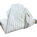 Eloquii NWT  Linen Womens Split Hem Suiting Vest In Pinstripe Ivory Sz 14 Large Photo 9