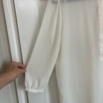 NYDJ Cream 3/4 Sleeve Blouse with Mandarin Collar and Pleating Detail Size S Photo 4