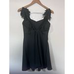 CHOiES  Black Skater Dress Spaghetti Strap Wing Appliques Dark Fairy Small Goth Photo 2