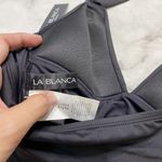 La Blanca  Black Spectrum Banded V-Neck Halter Tankini Top Womens Size 4 New Photo 3