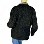 White House | Black Market  BLACK W/METALLIC SILVER STRANDS BEADED CARDIGAN (XL) Photo 2