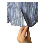 Parker  Blazer Women Small Blue‎ Striped Linen Single Breasted Preppy Career Corp Photo 7