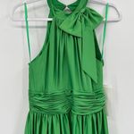 Mac Duggal 50658 Green Satin Tiered Sleeveless Halter Gown Size 6 NWT Photo 3