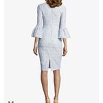 Betsy and Adam Jacquard Bell-Sleeve ice blue silver shimmer Holiday party Dress Photo 2