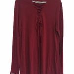 Andrée Andree by Unit Lace Up Top Large Burgundy Photo 0