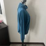 Garnet Hill  Long Sleeve Shirt Top Mockneck blue green medium Photo 4