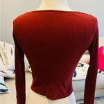 Topshop BROWN RIBBED CROP TOP Photo 6