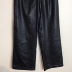 H&M  ladies black faux leather high waisted pants size 4 Photo 2
