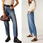 Ba&sh  Sophia High Rise Mom Relaxed V-Shaped Yoke Straight Leg Jeans Light Wash Photo 5