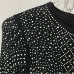 Windsor XS Black Silver Studded Long Sleeve Dress rhinestone bodycon mini Photo 12