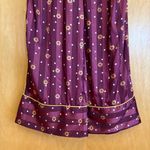 Anthropologie Free People Floral Burgundy elastic band satin pants Photo 1