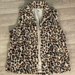 Katydid boutique leopard Sherpa pocket vest large Black Photo 0