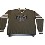 Charlotte Russe VTG Y2K 90s  NYC Olive Varsity Stripe Vneck Sweater Preppy OVSZLg Photo 1