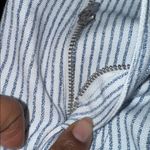 ZARA  Blue and White Striped Straight Leg Jeans Photo 2