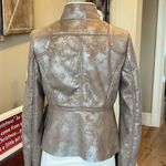 Rampage Metallic Taupe Bomber Jacket Faux Suede Fleece Lined Womens Small Moto Photo 13