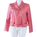 Michael Kors Bomber Jacket Dusty Rose Moto Faux Leather Size S NWT Photo 12
