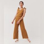 Pact The Field Tie-Sleeve Jumpsuit Organic Cotton Hemp in Mustard Photo 1