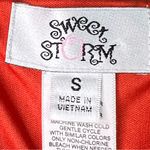 Sweet Storm  Small Orange & Tan Chiffon Lined Dress Stretch Waist 3/4 Sleeves Photo 7