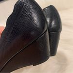 French Sole FS/NY Woman’s Scalloped Terrazzo 2 Navy Leather Wedge Shoe S… Blue Size 6.5 Photo 4