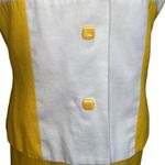 Donna Toran Vintage Yellow & White Colorblock Suit Dress & Blazer Size 8 Gold Photo 2